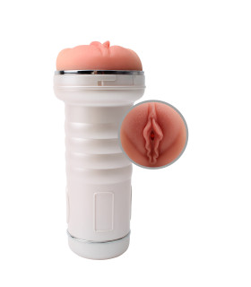 Мастурбатор вагіна Chisa Pussy Addict у білій колбі, бежевий, 22 см х 9.7 см - No Taboo