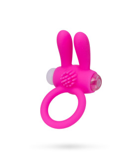 Эрекционное кольцо на пенис с вибрацией, розовое с ушками - No Taboo