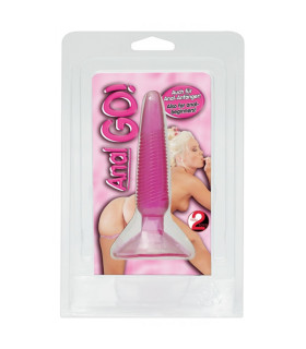 Розовая рельефная анальная пробка с присоской - No Taboo