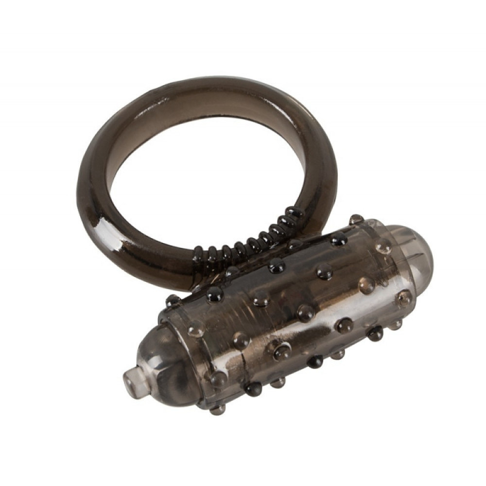 Ерекційне кільце чорне Vibro Ring Dark Silicon з вібрацією (36898), zoom