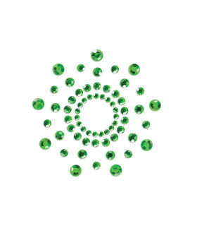 Украшения для груди Mi Mi со стразами, изумрудные - No Taboo