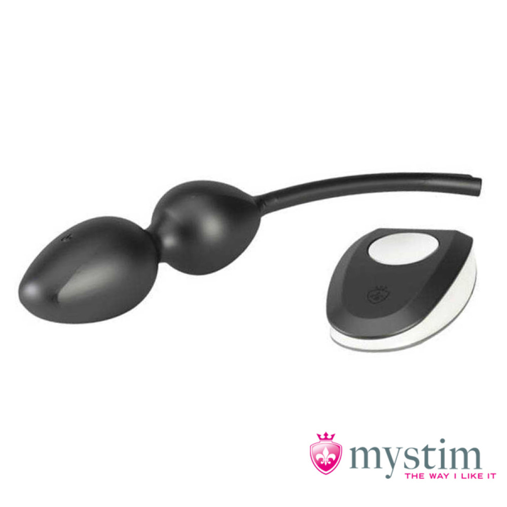 Вагинальные шарики с вибрацией и электростимулцией Mystim черные, 20.8 х 3.6 см (34358), zoom