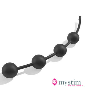Анальные бусы с электростимуляцией Mystim, черные, 40 х 4 см - No Taboo
