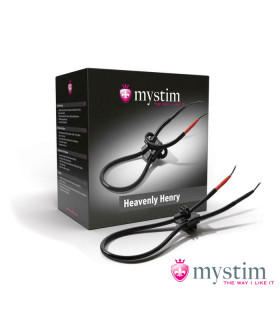 Лассо на пенис Mystim с электростимуляцией, черное - No Taboo