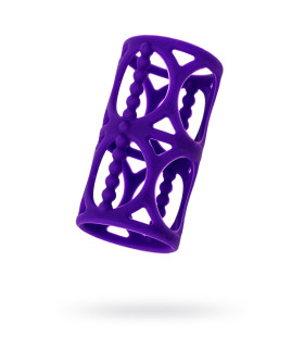 Насадка на пеніс рельєфна з відкритою голівкою, фіолетова, 7.5 х 3.5 см - No Taboo