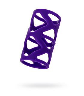 Насадка на пеніс з рельєфом з відкритою голівкою, фіолетова, 7.5 х 3.5 см - No Taboo