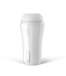 Мастурбатор Svakom Robin у колбі з вібрацією нереалістичний, білий, 19.8 х 9 см - No Taboo