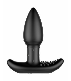 Анальна пробка з вібрацією Nexus з масажуючими намистинами на ніжці, чорна, 11 х 4 см - No Taboo