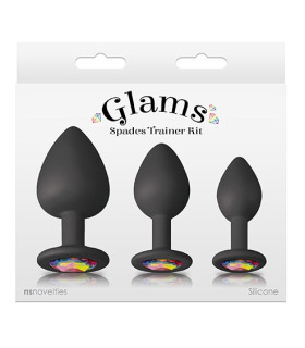 Набор анальных пробок с камнями NS Novelties, черный - No Taboo