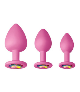 Набор анальных пробок с камнями NS Novelties, розовый - No Taboo
