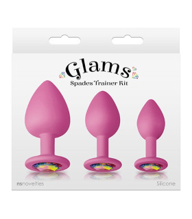 Набор анальных пробок с камнями NS Novelties, розовый - No Taboo