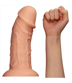 Фаллоимитатор реалистичный гигант Lovetoy на присоске, бежевый, 24 х 6.6 см - No Taboo