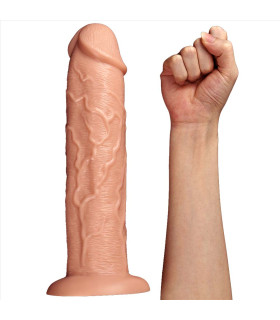 Вибратор гигантский реалистичный Lovetoy на присоске, бежевый, 28 х 6 см - No Taboo