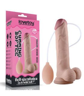 Фаллоимитатор реалистичный с семяизвержением Lovetoy на присоске, бежевый, 22.9 х 4.6 см - No Taboo