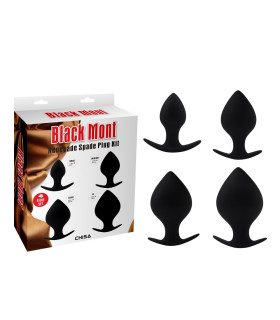 Набір гігантських анальних пробок Chisa чорні - No Taboo