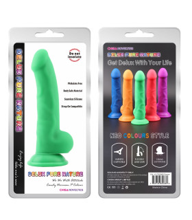 Фалоімітатор реалістичний на присосці Chisa з мошонкою, зелений, 21.5 х 4 см - No Taboo