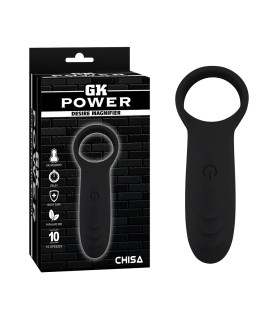 Ерекційне кільце з клиторальною вібростімуляцією Chisa чорне, 10.8 х 3.3 см - No Taboo