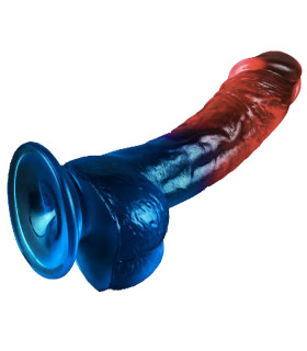 Фалоімітатор реалістичний Lovetoy на присосці, рожево-синій, 20 х 4 см - No Taboo