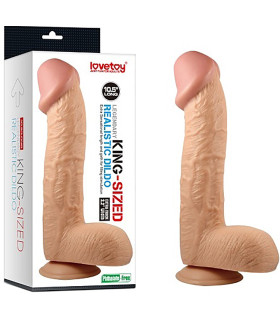 Фалоімітатор великий реалістичний на присосці Lovetoy бежевий, 28 х 5.6 см - No Taboo