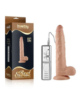 Вибратор реалистичный на присоске с пультом управления Lovetoy бежевый, 24 х 4.1 см. - No Taboo