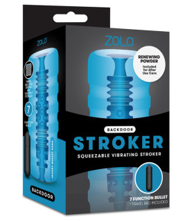 Мастурбатор ZOLO с вибропулей, 13 см, голубой - No Taboo