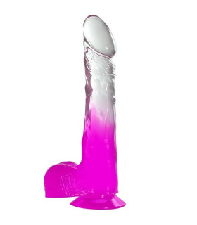 Фалоімітатор Dream Toys з колекції JELLY JOY, на присоску, 20 см х 4 см, прозорий, рожевий - No Taboo