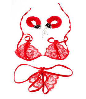 Набор наручники с бельем, разные цвета - No Taboo