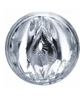 Мастурбатор реалистичный Riley Reid с 2 отверстиями, в колбе, прозрачный, 9 см х 6.5 см - No Taboo