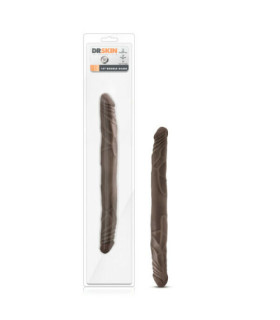 Фалоімітатор двосторонній, реалістичний, рельєфний, коричневий, 35 х 3.5 см - No Taboo