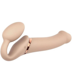 Безремневий страпон з вібрацією, бежевий, 18 х 3.3 см - No Taboo
