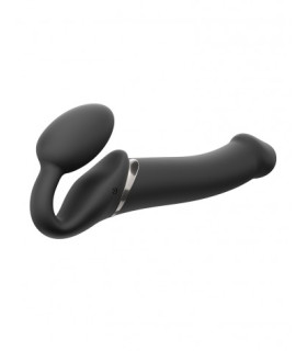 Безремневой страпон с вибрацией, черный, 19 х 3.7 см - No Taboo