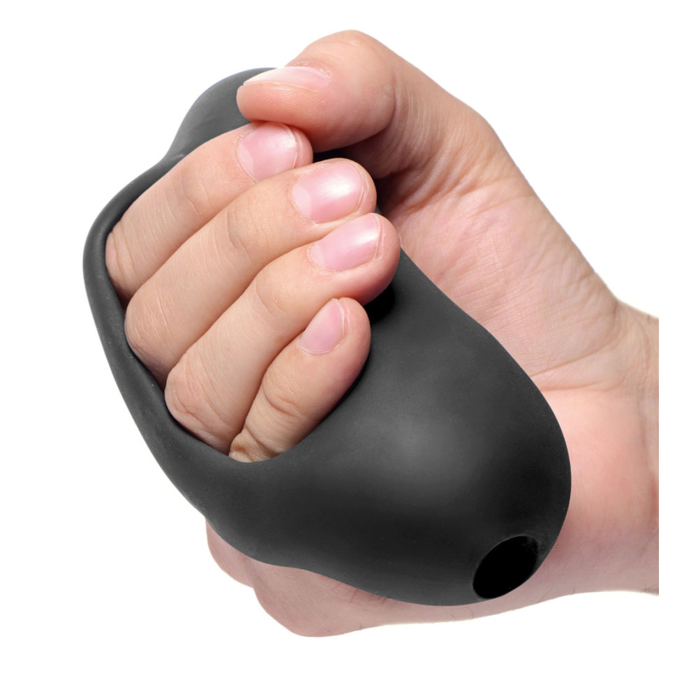 Мастурбатор еластичний, хай-тек, чорний, 12.7 х 5 см (41475), zoom