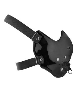 БДСМ маска с отверстием для рта на молнии, виниловая, черная - No Taboo