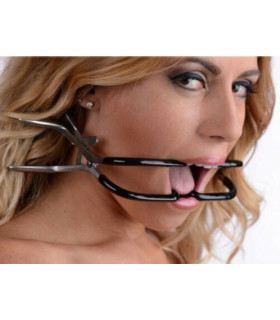 Кляп-расширитель для рта, металлический, черный - No Taboo