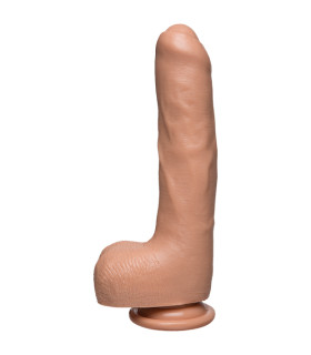 Фаллоимитатор реалистичный, на присоске, с мошонкой, необрезанный, 22.2 х 4.4 см - No Taboo