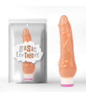 Вибратор рельефный Chisa Beginner Rider, реалистичный, бежевый, 20.5 х 5 см - No Taboo