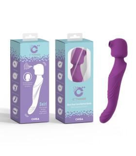 Вибратор микрофон с волновой стимуляцией, фиолетовый, 26.3 х 4.6 см - No Taboo