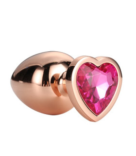 Анальная пробка, 8.3 х 3.4 см, с камнем в форме сердца - No Taboo