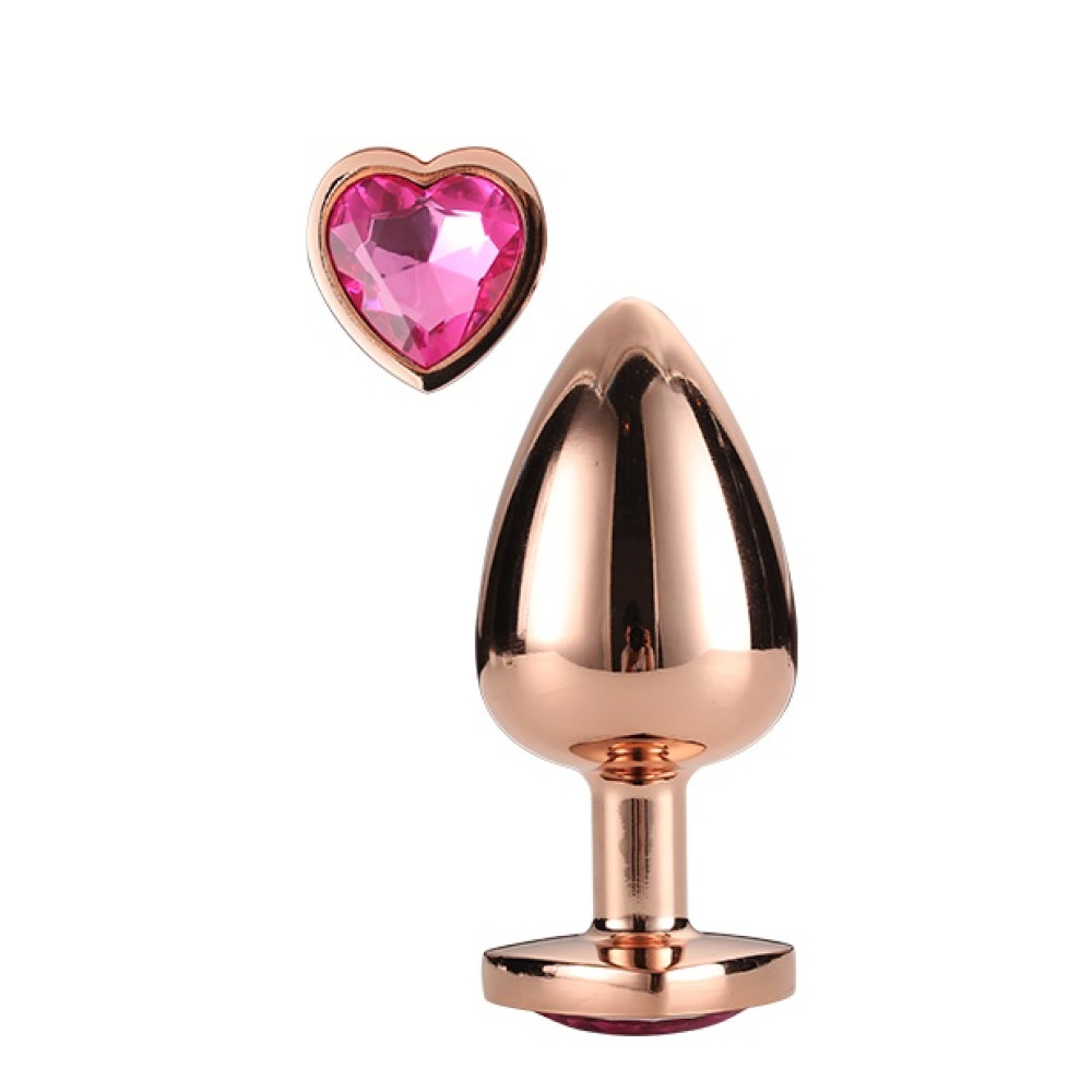 Анальная пробка, 8.3 х 3.4 см, с камнем в форме сердца (41710), zoom