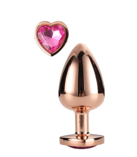 Анальная пробка, 8.3 х 3.4 см, с камнем в форме сердца - No Taboo