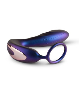 Масажер простати Hueman з кільцем для члена, фіолетовий, 14.3 см х 3.6 - No Taboo