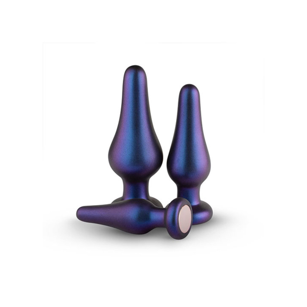 Набор из трех анальных пробок для новичков, фиолетовые, Hueman (40149), zoom