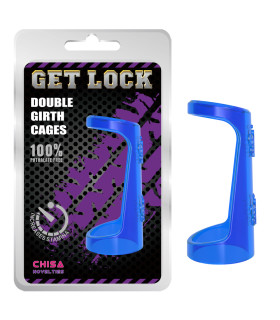 Эрекционное кольцо двойное Chisa, синее, 7.6 х 3.5 см - No Taboo