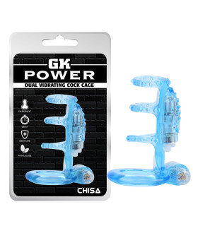 Насадка на член из колец с вибрацией, голубая, 8 х 3 см - No Taboo