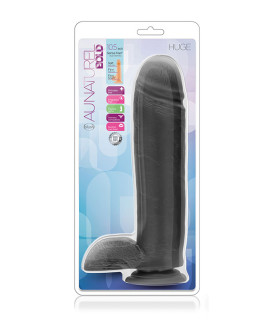 Фалоімітатор гігант реалістичний Blush Au Naturel на присосці, кібершкіра, чорний, 26.6 х 6.3 см - No Taboo