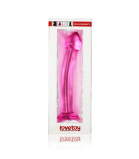 Фаллоимитатор нереалистичный Lovetoy стеклянный, розовый, 17.7 см х 3 см - No Taboo