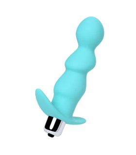 Анальный вибратор рельефный, мятный, 12 х 2.8 см - No Taboo