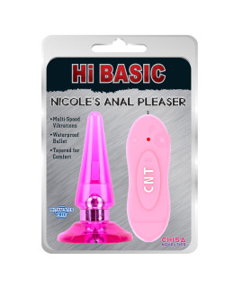 Анальна пробка з вібрацією Chisa рожева, 10.5 х 3 см - No Taboo