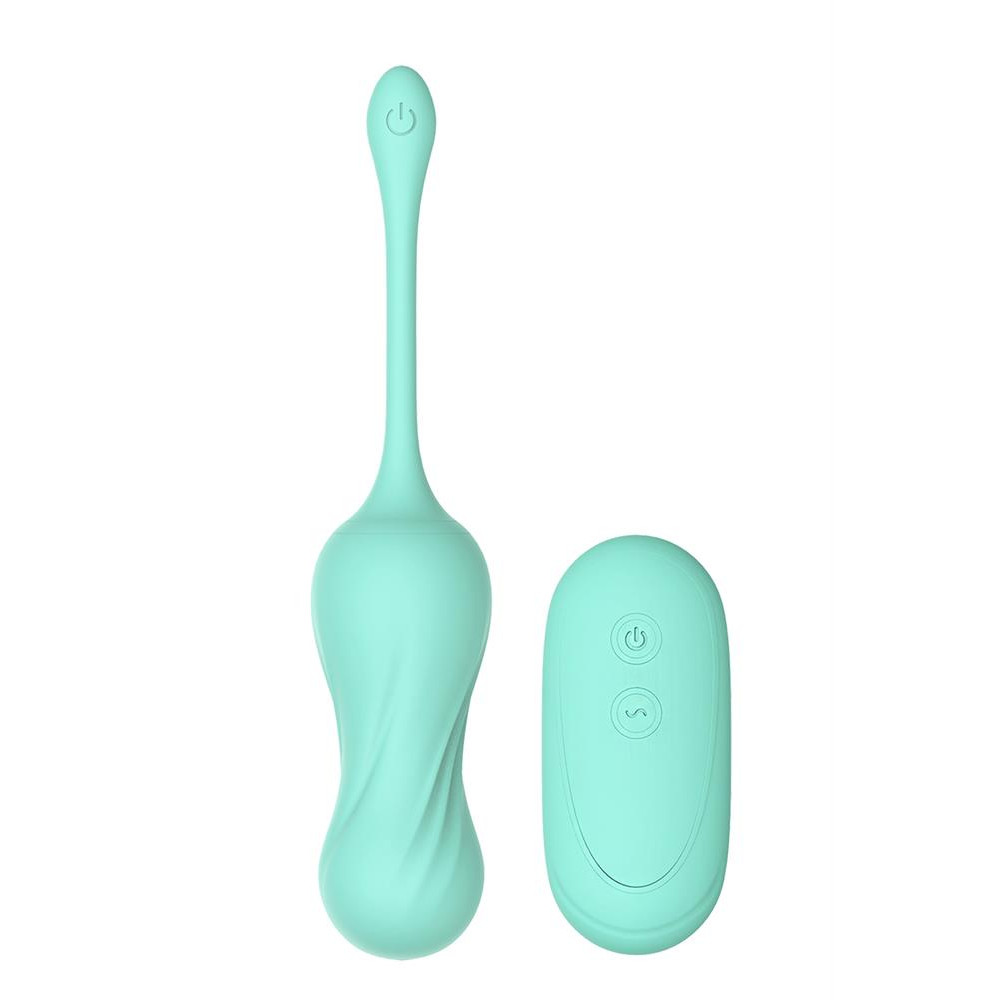 Вагинальные шарики с вибрацией на жесткой сцепке DreamToys мятные, 17.8 х 3 см (42990), zoom