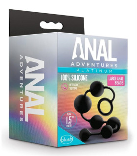 Анальне намисто Blush Anal Adventures силіконове, чорне, 40.6 х 3.8 см - No Taboo